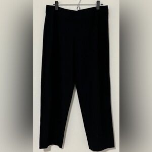 EILEEN FISHER Large Washable Stretch Crepe Pull on Pants Black.